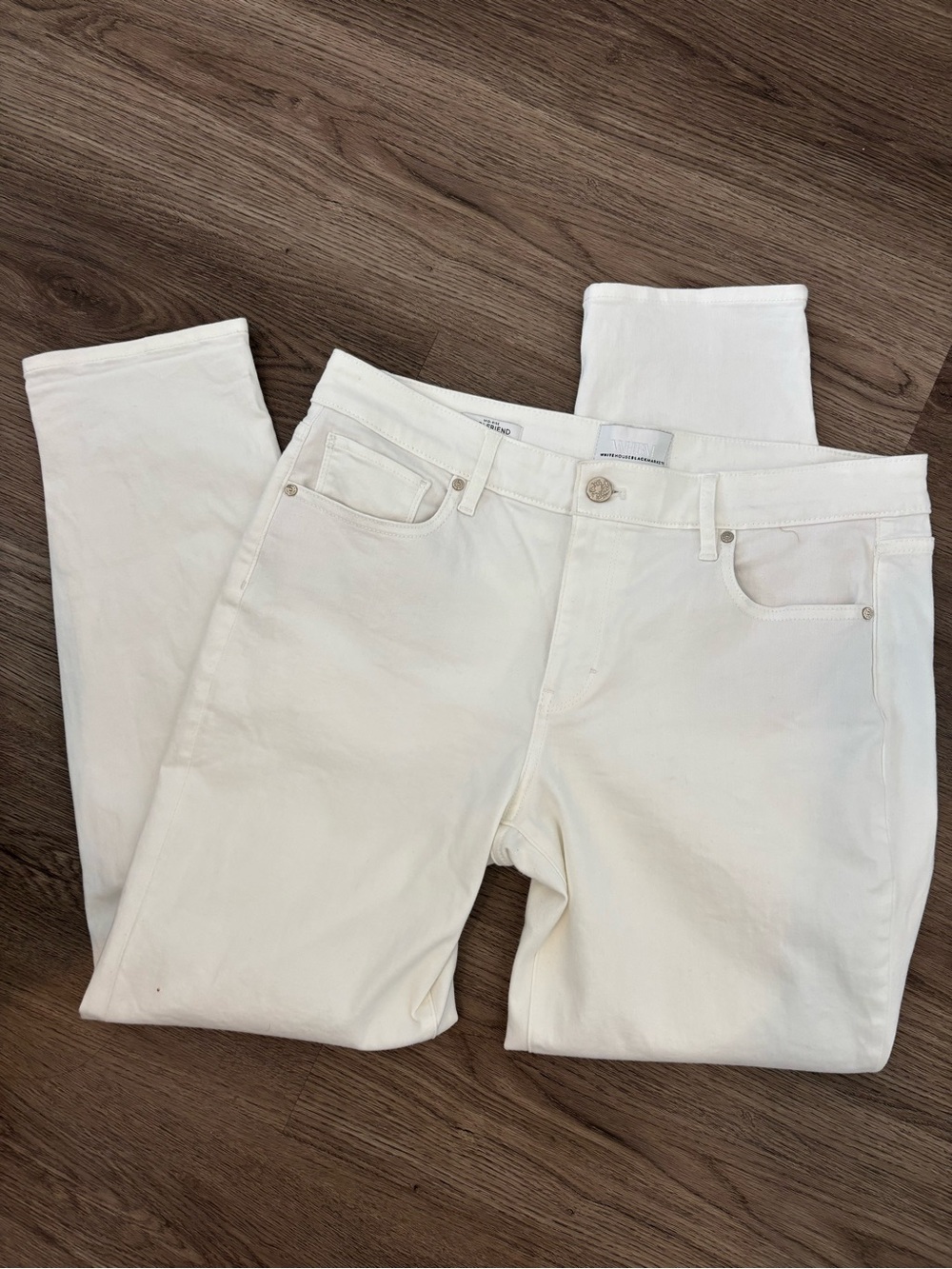 White House Black Market WHBM Mid-Rise Girlfriend White Skinny Ankle Jeans - Picture 4 of 8